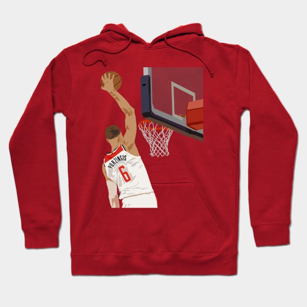 Kristaps Porzingis Slam Dunk Hoodie by rattraptees